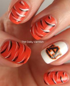 Auburn Nail Art Tiger Stripes